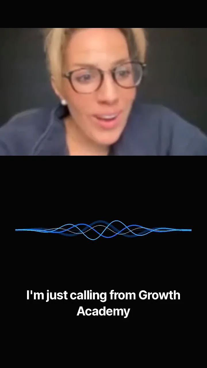 The dial bot call running on screen as the bot answers that it is a real person calling from Growth Academy
