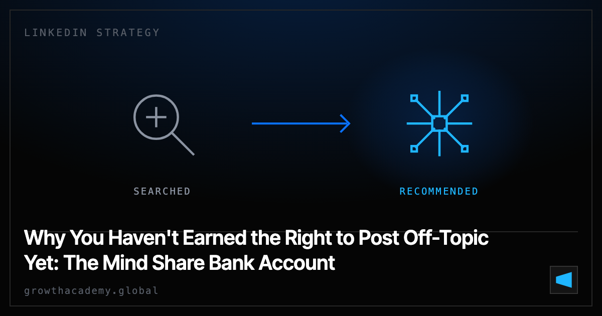 Why You Haven't Earned the Right to Post Off-Topic Yet: The Mind Share Bank Account