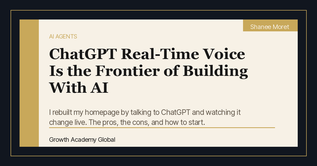 ChatGPT Real-Time Voice Is the Frontier of Building With AI