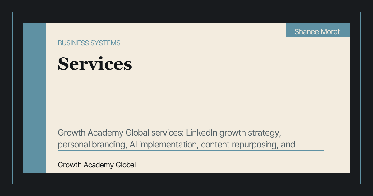 Services | LinkedIn Growth and AI Implementation | Growth Academy Global